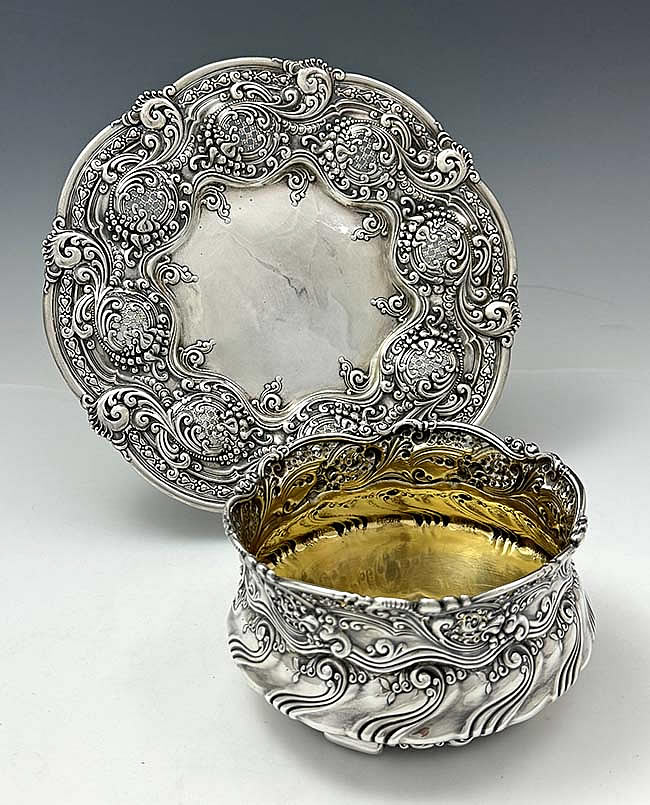 Tiffany Columbian Expo Chicago 1893 sterling silver plate and bowl